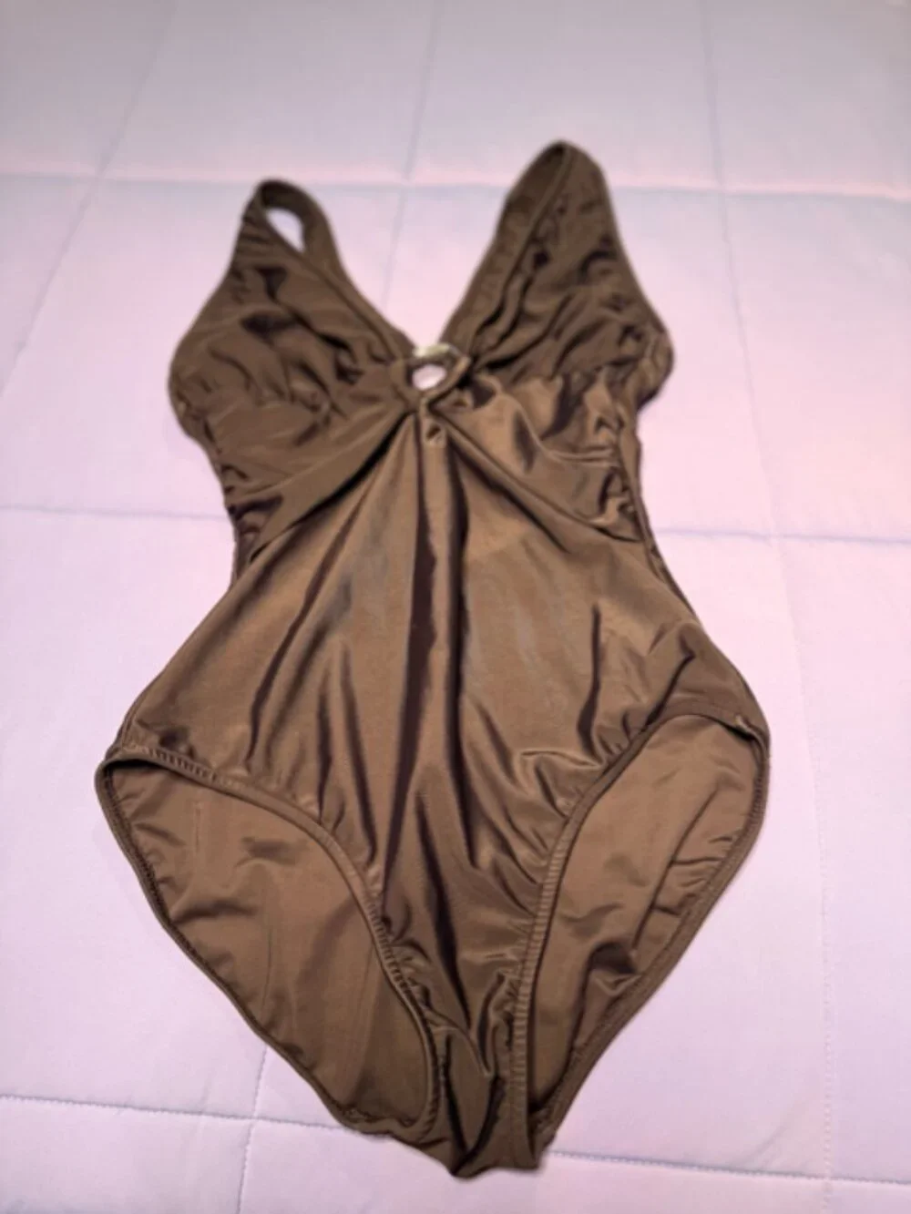 VENUS Black One-Piece Swimsuit with Plunging V-Neck Size 10 - Picture 7 of 10